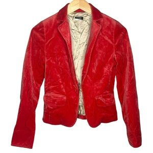 J. Crew Red Velvet Blazer